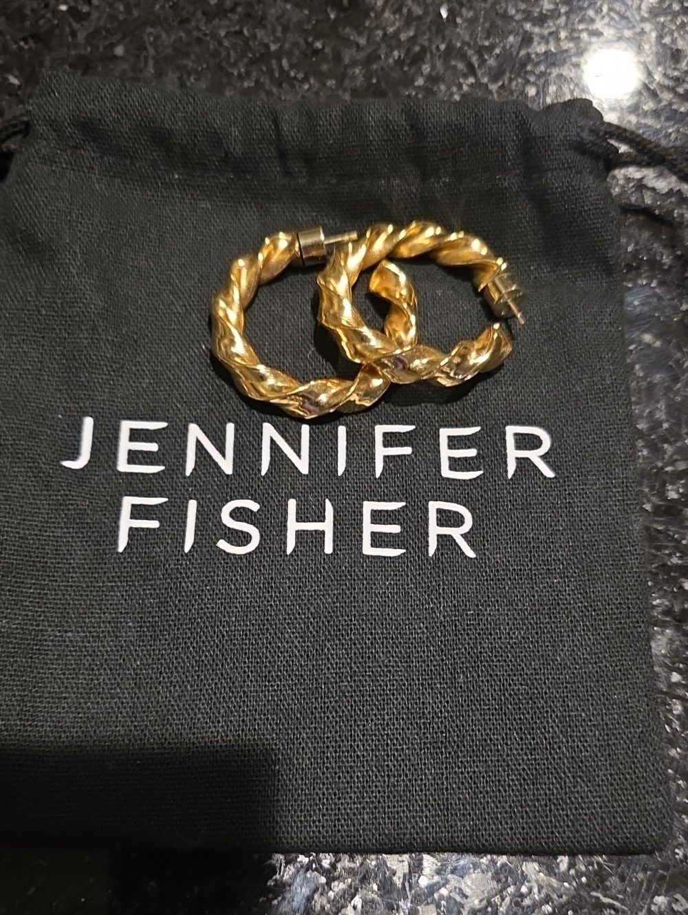 Jennifer Fisher 1.5" Gold Plated Twisted Hoop Earrings